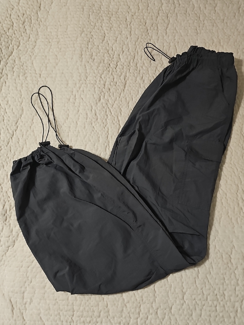 Love Tree Black Elastic Waist Drawstring Joggers